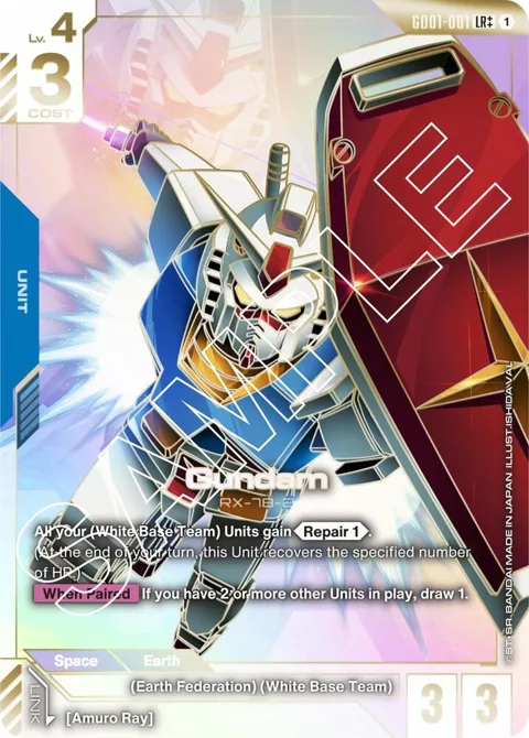 Gundam LR++ GD01-001 Gundam card from Newtype Rising