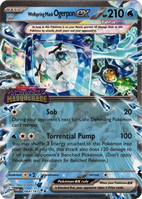 Wellspring Mask Ogerpon ex Twilight Masquerade Stamp #064/167 Holofoil Pokémon card from Miscellaneous Cards & Products