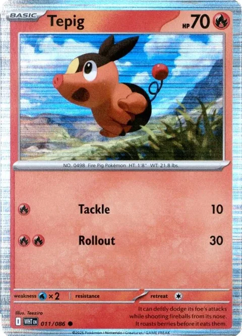 Tepig - 011/086 Unova Poster Collection #011/086 Holofoil Pokémon card from Miscellaneous Cards & Products