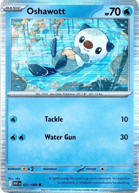 Oshawott - 021/086 Unova Poster Collection #021/086 Holofoil Pokémon card from Miscellaneous Cards & Products