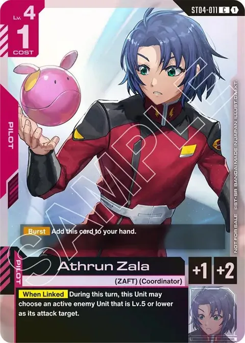 Athrun Zala Store Tournament Participant Pack 01 ST04-011 Gundam card from Gundam Promotional Cards