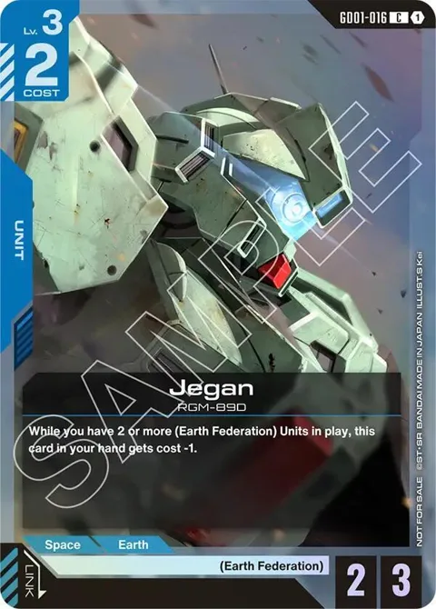 Jegan Store Tournament Participant Pack 01 GD01-016 Gundam card from Gundam Promotional Cards
