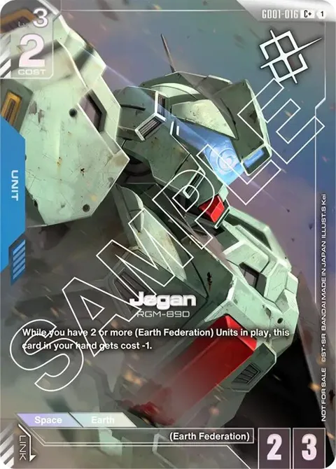 Jegan Store Tournament Winner Pack 01 GD01-016 Gundam card from Gundam Promotional Cards