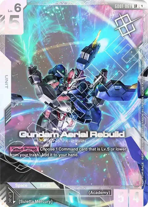 Gundam Aerial Rebuild Newtype Challenge 2025 Mission1 GD01-067 Gundam card from Gundam Promotional Cards