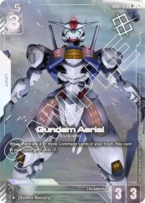 Gundam Aerial Store Tournament Winner Pack 01 GD01-070 Gundam card from Gundam Promotional Cards