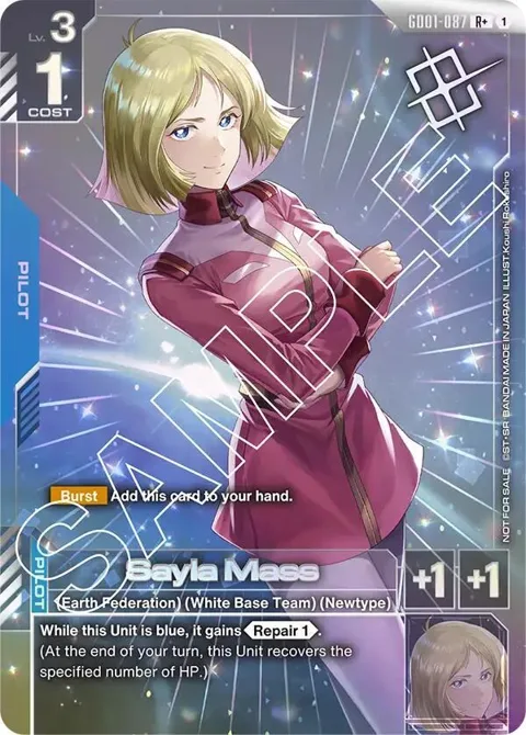Sayla Mass Store Tournament Winner Pack 01 GD01-087 Gundam card from Gundam Promotional Cards