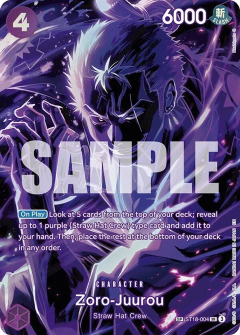 Zoro-Juurou SP ST18-004 One Piece card from Legacy of the Master