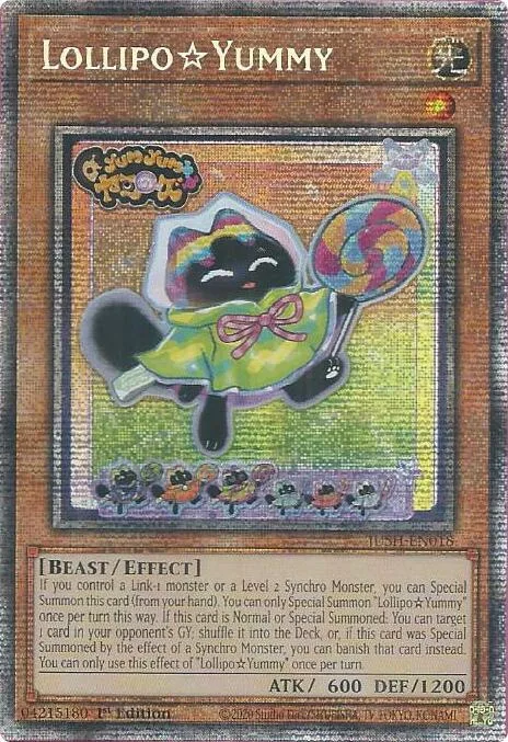 LollipoYummy Starlight Rare JUSH-EN018 Yu-Gi-Oh card from Justice Hunters