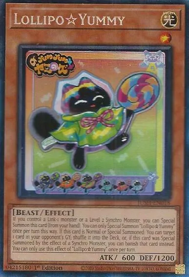 LollipoYummy Collector's Rare JUSH-EN018 Yu-Gi-Oh card from Justice Hunters