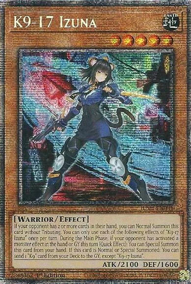 K9-17 Izuna Starlight Rare JUSH-EN031 Yu-Gi-Oh card from Justice Hunters