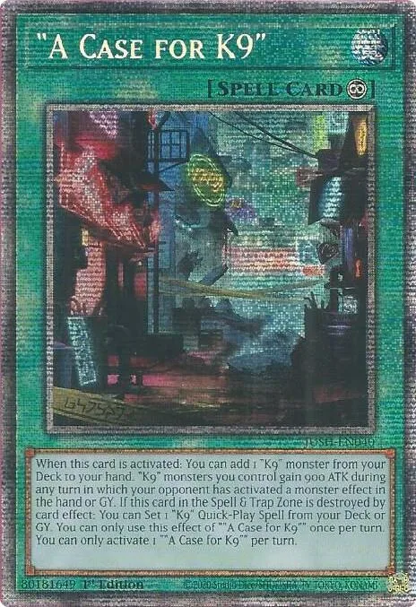 "A Case for K9" Starlight Rare JUSH-EN040 Yu-Gi-Oh card from Justice Hunters