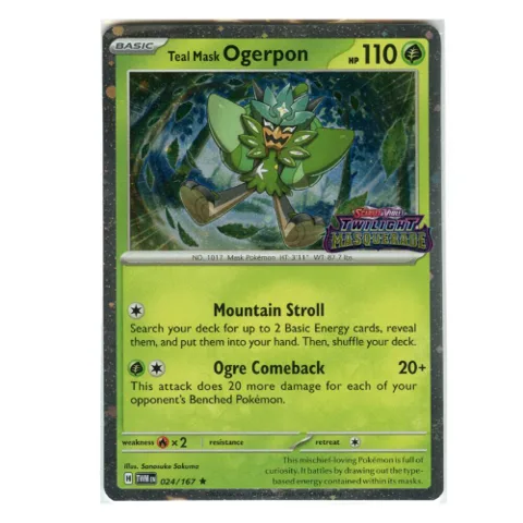 Teal Mask Ogerpon Twilight Masquerade Stamp #024/167 Holofoil Pokémon card from Miscellaneous Cards & Products