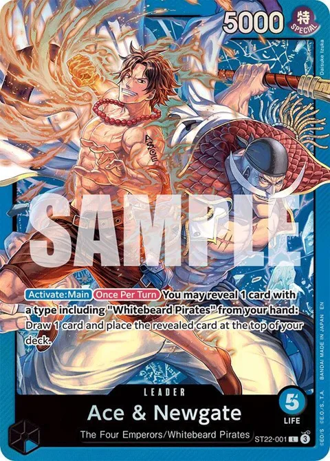 Ace & Newgate ST22-001 One Piece card from Starter Deck 22: Ace & Newgate