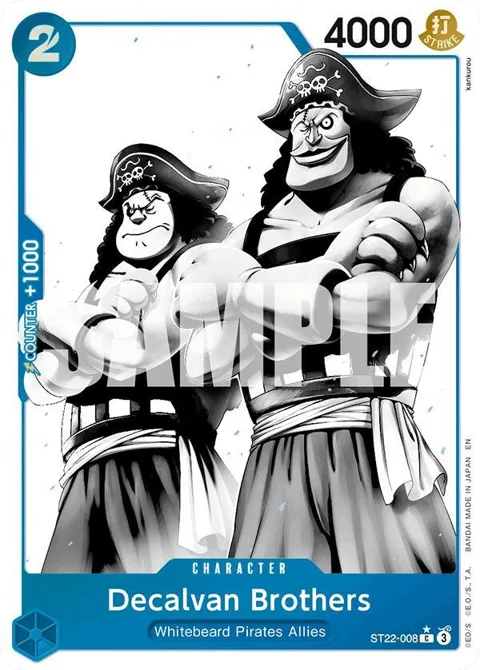 Decalvan Brothers Alt Art ST22-008 One Piece card from Starter Deck 22: Ace & Newgate