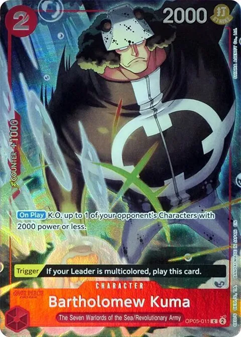 Bartholomew Kuma Seven Warlords of the Sea Binder Set OP05-011 One Piece card from One Piece Promotion Cards