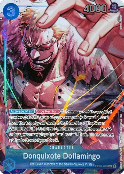Donquixote Doflamingo Seven Warlords of the Sea Binder Set OP07-048 One Piece card from One Piece Promotion Cards