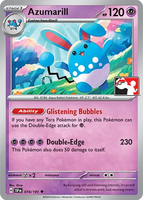 Azumarill #074/191 Pokémon card from Prize Pack Series Cards