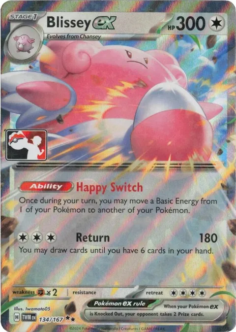Blissey ex #134/167 Holofoil Pokémon card from Prize Pack Series Cards