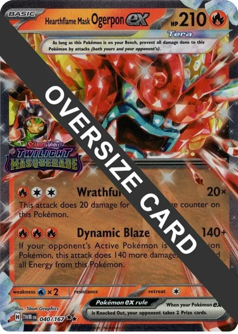 Hearthflame Mask Ogerpon ex Twilight Masquerade Stamp #040/167 Holofoil Pokémon card from Jumbo Cards