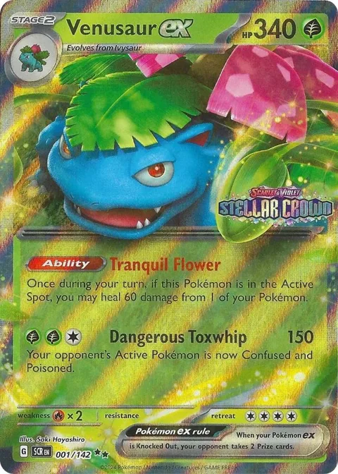 Venusaur ex Stellar Crown Stamp #001/142 Holofoil Pokémon card from Miscellaneous Cards & Products