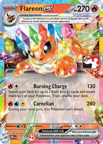 Flareon ex #014/131 Holofoil Pokémon card from Prize Pack Series Cards
