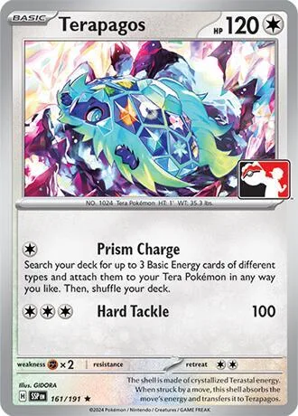Terapagos #161/191 Pokémon card from Prize Pack Series Cards