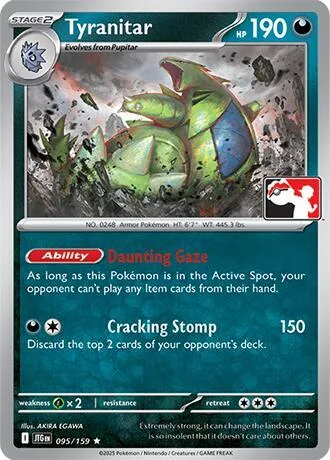 Tyranitar #095/159 Pokémon card from Prize Pack Series Cards