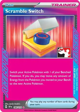 Scramble Switch #186/191 Holofoil Pokémon card from Prize Pack Series Cards