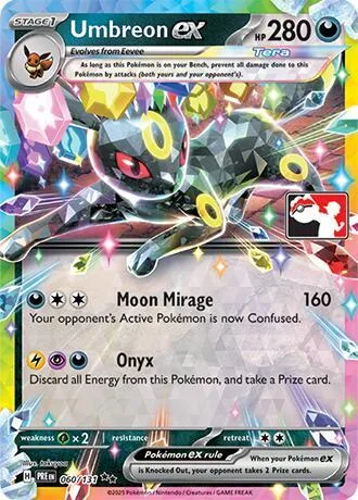 Umbreon ex #060/131 Holofoil Pokémon card from Prize Pack Series Cards