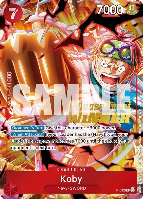 Koby OP12 Release Event Winner P-092 One Piece card from One Piece Promotion Cards