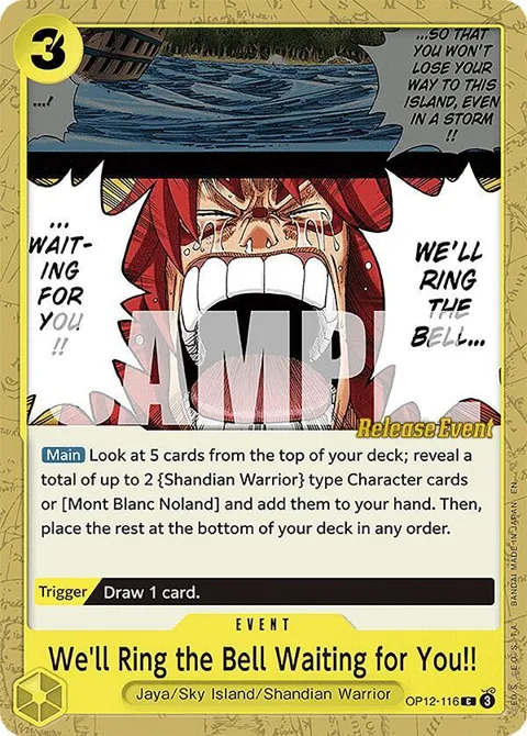 We'll Ring the Bell Waiting for You!! OP12-116 Pre-Release One Piece card from Legacy of the Master Release Event Cards