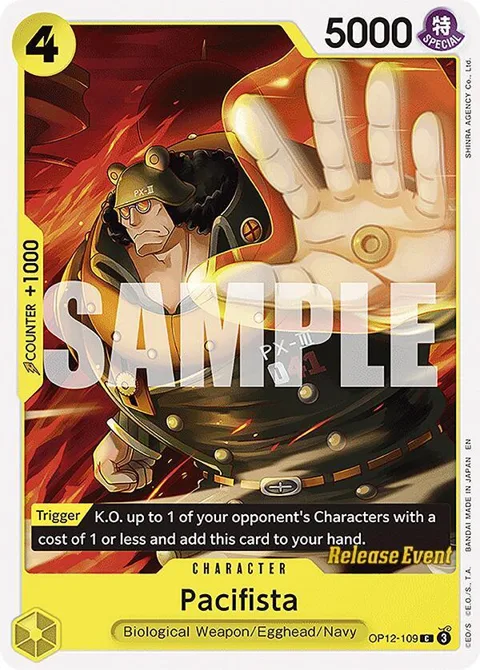 Pacifista OP12-109 Pre-Release One Piece card from Legacy of the Master Release Event Cards
