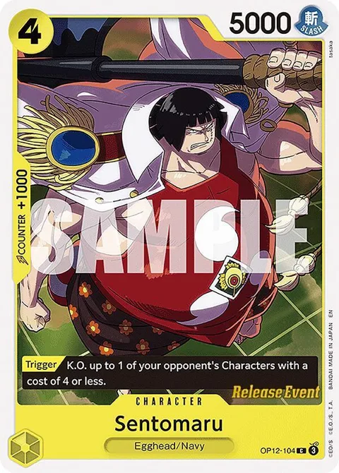 Sentomaru OP12-104 Pre-Release One Piece card from Legacy of the Master Release Event Cards