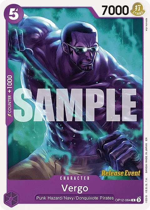 Vergo OP12-064 Pre-Release One Piece card from Legacy of the Master Release Event Cards