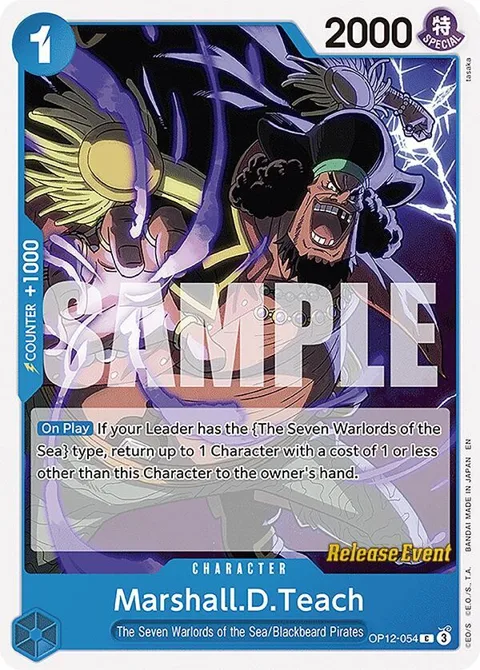 Marshall.D.Teach OP12-054 Pre-Release One Piece card from Legacy of the Master Release Event Cards