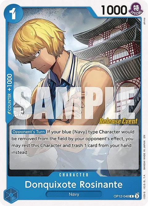 Donquixote Rosinante OP12-048 Pre-Release One Piece card from Legacy of the Master Release Event Cards