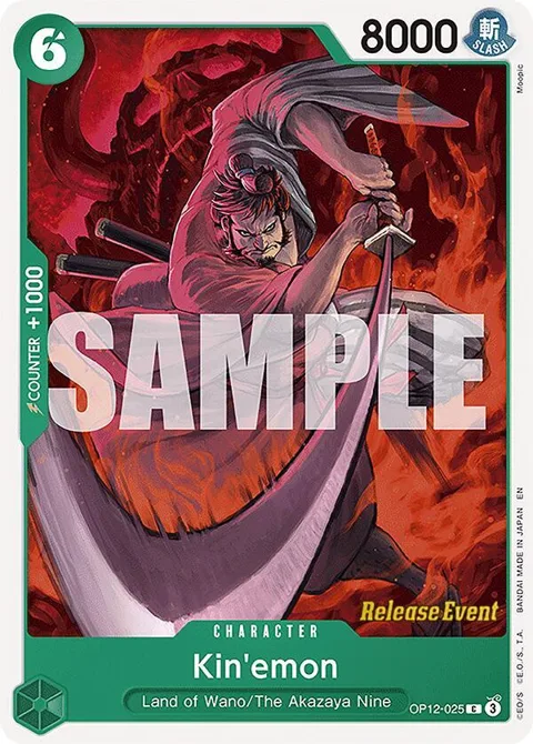 Kin'emon OP12-025 Pre-Release One Piece card from Legacy of the Master Release Event Cards