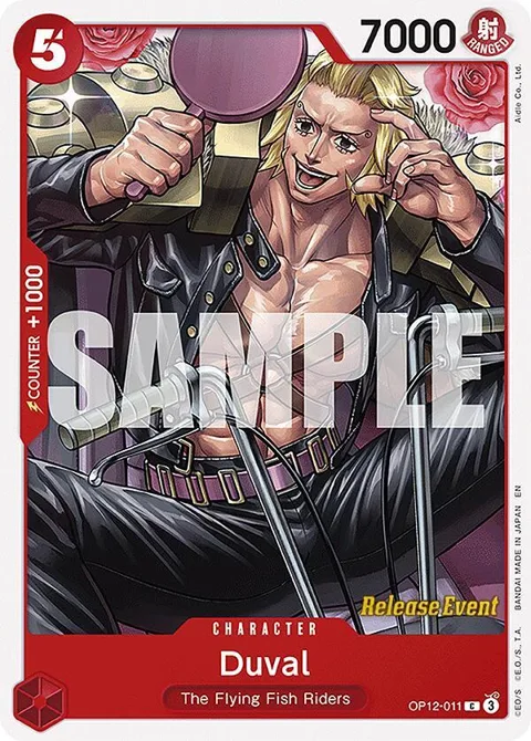 Duval OP12-011 Pre-Release One Piece card from Legacy of the Master Release Event Cards