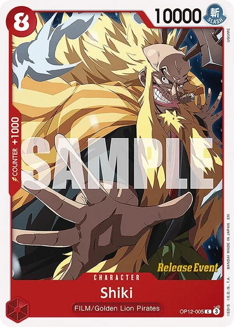 Shiki OP12-005 Pre-Release One Piece card from Legacy of the Master Release Event Cards