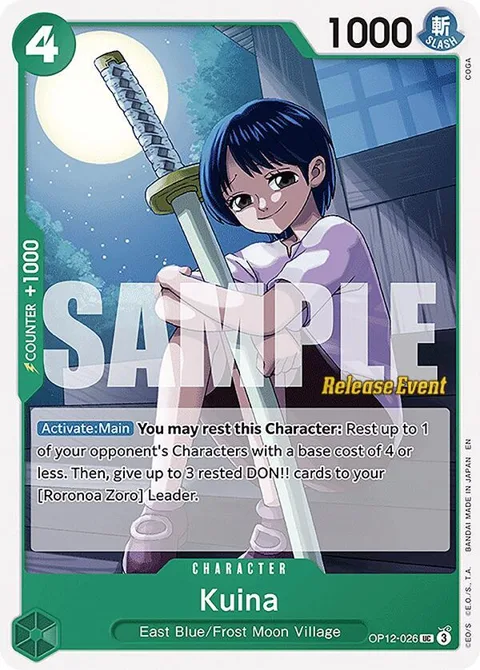 Kuina OP12-026 Pre-Release One Piece card from Legacy of the Master Release Event Cards