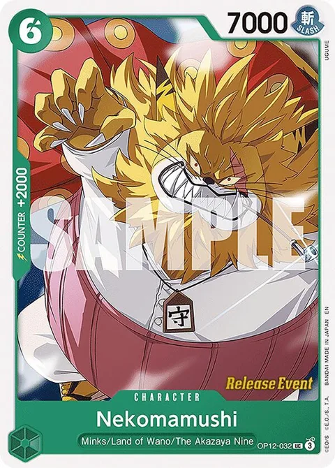 Nekomamushi OP12-032 Pre-Release One Piece card from Legacy of the Master Release Event Cards