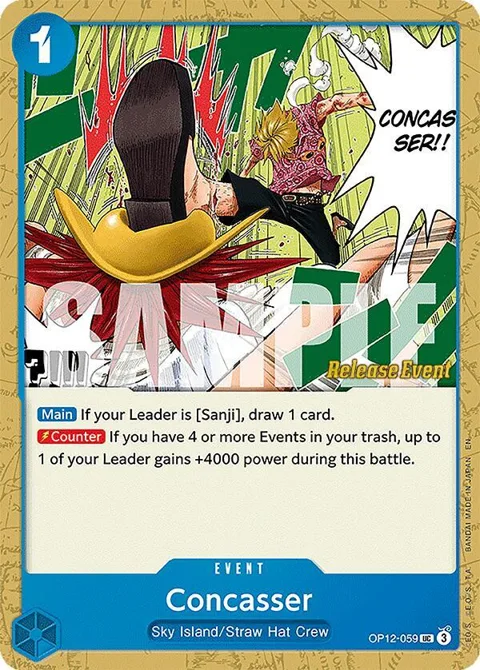 Concasser OP12-059 Pre-Release One Piece card from Legacy of the Master Release Event Cards