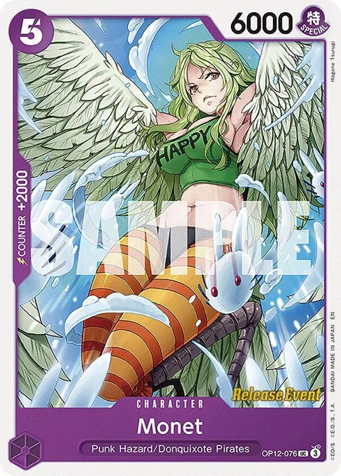 Monet OP12-076 Pre-Release One Piece card from Legacy of the Master Release Event Cards
