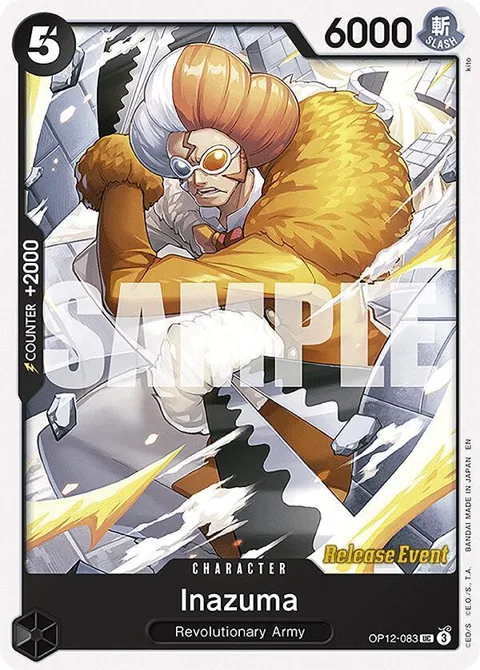 Inazuma OP12-083 Pre-Release One Piece card from Legacy of the Master Release Event Cards