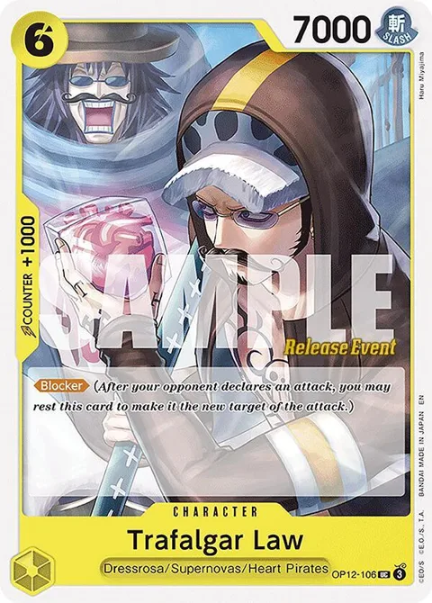 Trafalgar Law OP12-106 Pre-Release One Piece card from Legacy of the Master Release Event Cards