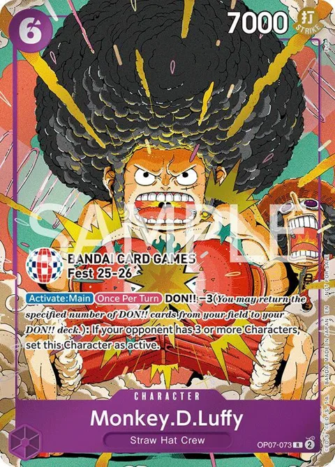 Monkey.D.Luffy BANDAI Card Games Fest 25-26 OP07-073 One Piece card from One Piece Promotion Cards