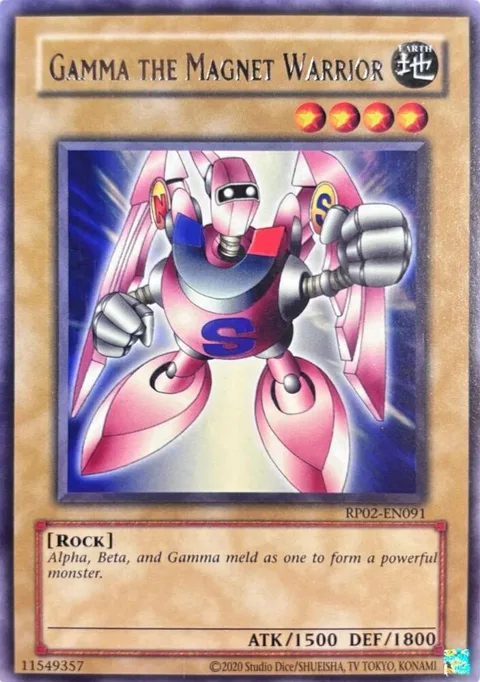Gamma The Magnet Warrior RP02-EN091 RP02 Unlimited Rare Yu-Gi-Oh card from Retro Pack 2 (2020 Date Reprint)