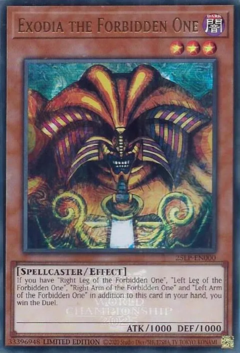 Exodia the Forbidden One EUR 25LP-EN000 Yu-Gi-Oh card from Limited Pack World Championship 2025