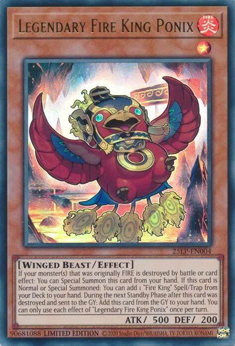 Legendary Fire King Ponix 25LP-EN004 Yu-Gi-Oh card from Limited Pack World Championship 2025