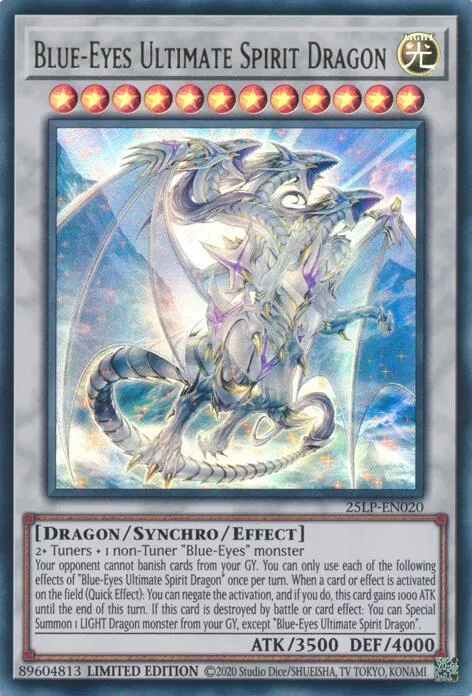 Blue-Eyes Ultimate Spirit Dragon 25LP-EN020 Yu-Gi-Oh card from Limited Pack World Championship 2025